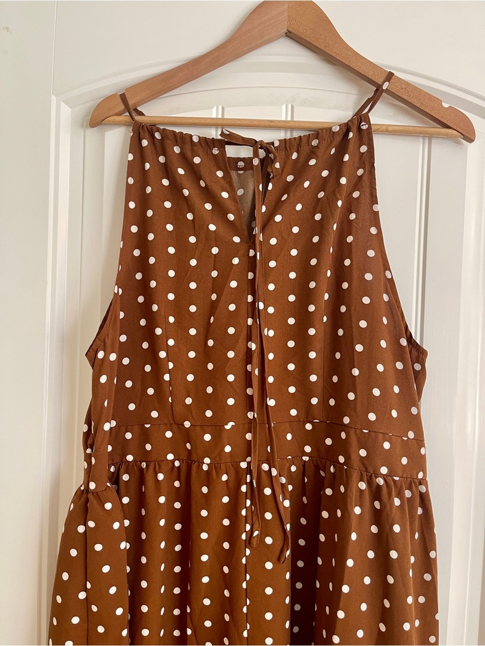SHEIN Brown Maxi Skirt with White Polka Dots - Picture 3 of 7